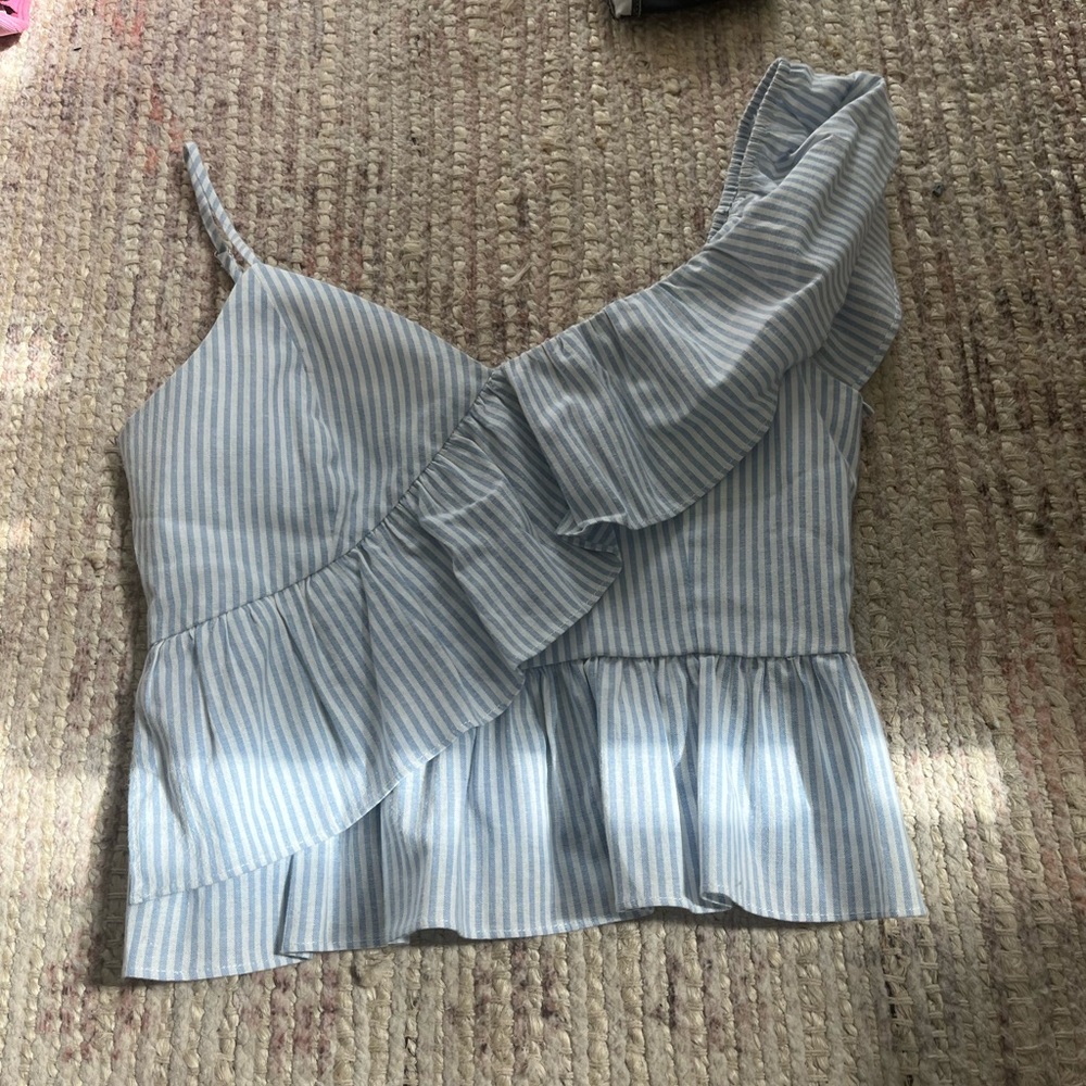 Blue and white striped English Factory top